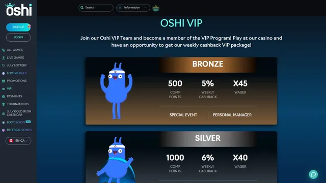 oshi casino vip club