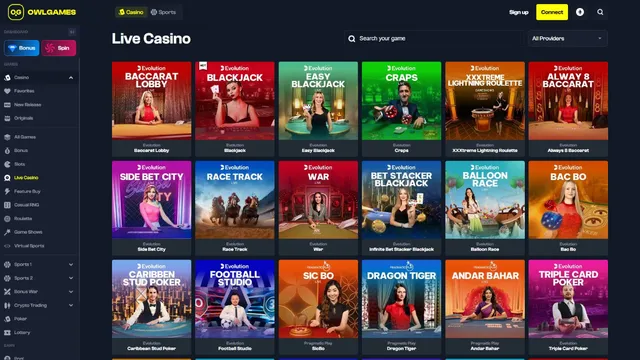 owl.games casino live games