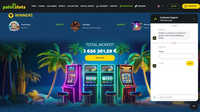 palmslots casino support