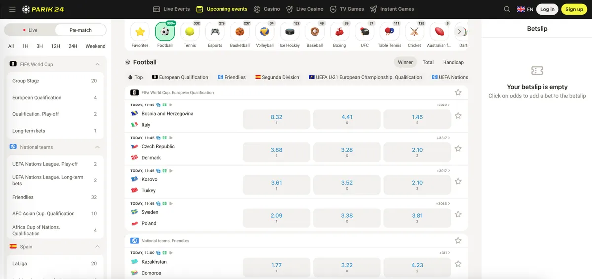 parik24 casino sports events icon