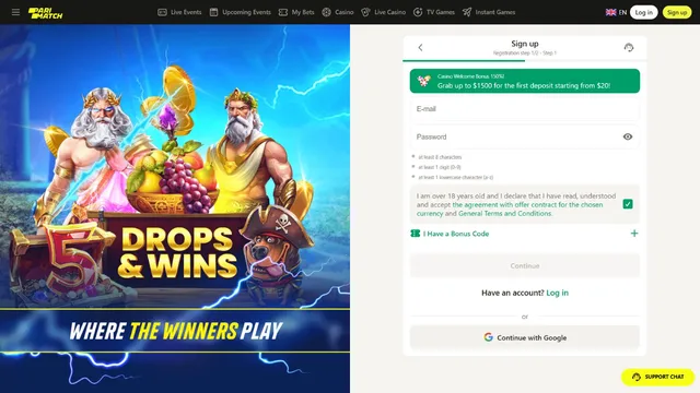 parimatch casino registration