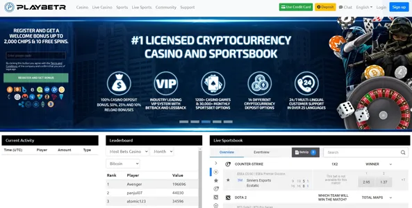 playbetr website screen