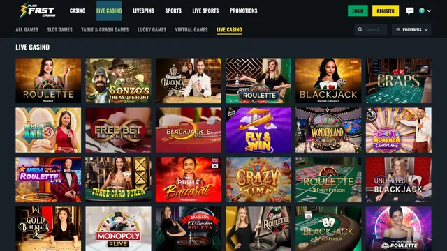 playfast casino live games