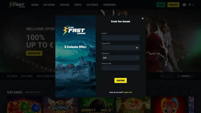 playfast casino registration