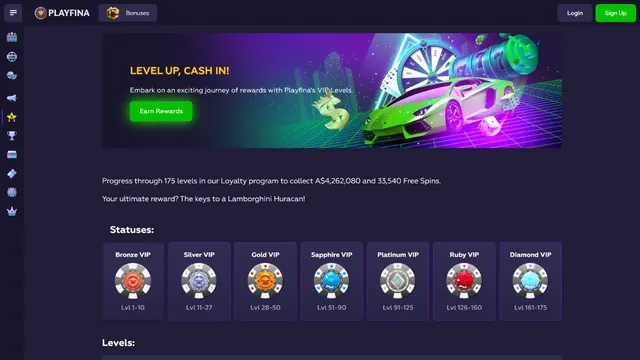 playfina casino loyalty program