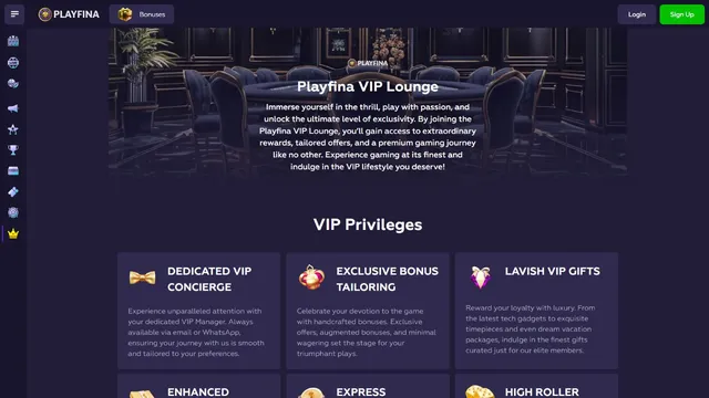 playfina casino vip club