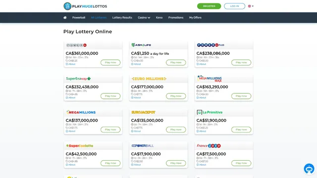 playhugelottos casino lotteries