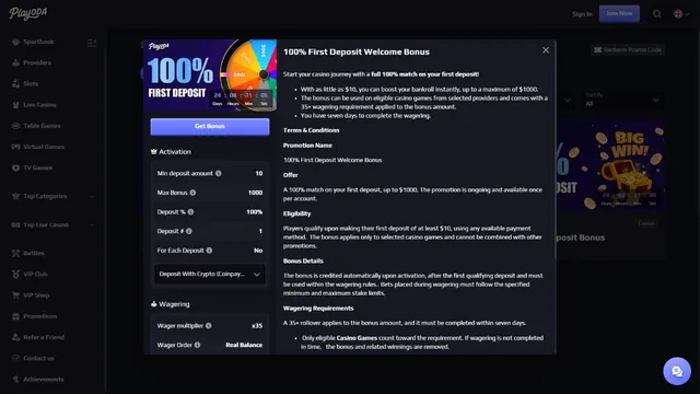 playoda casino welcome bonus