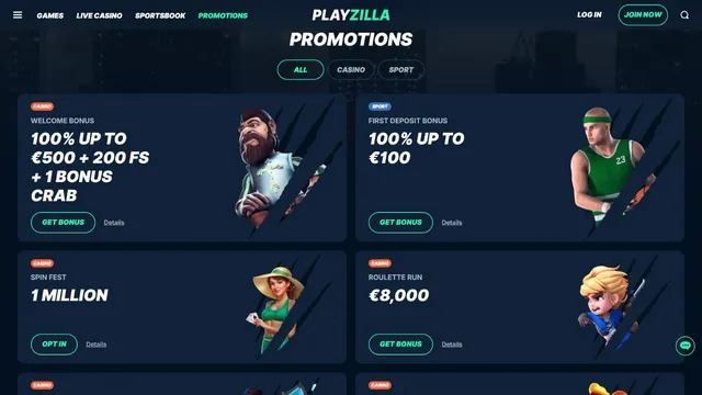 playzilla casino promotions