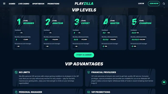 playzilla casino vip club