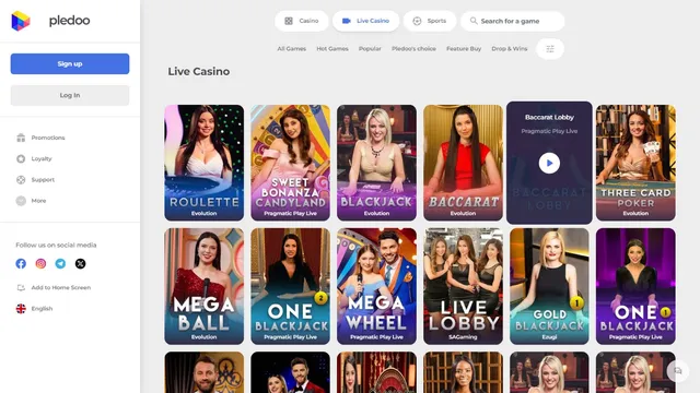 pledoo casino live games
