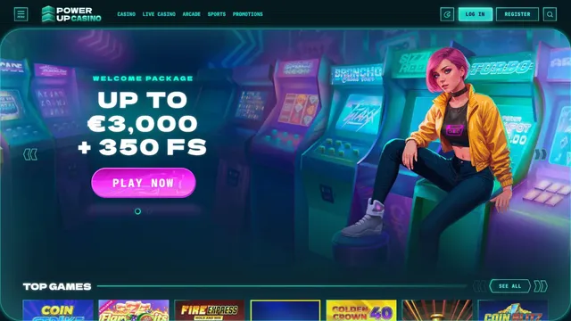 powerup casino website screen