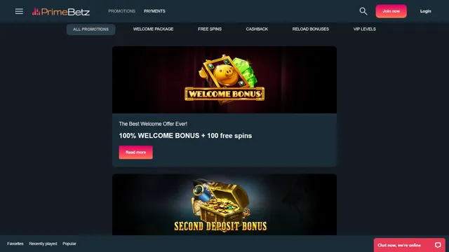 primebetz casino promotions