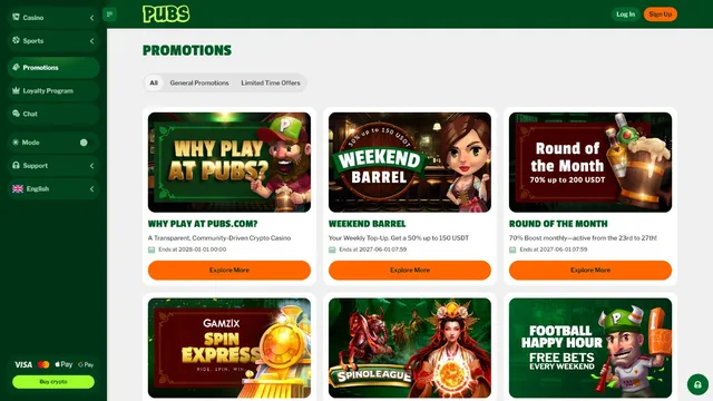 pubs casino promotions