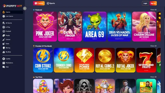 puppybet casino games
