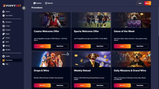 puppybet casino promotions