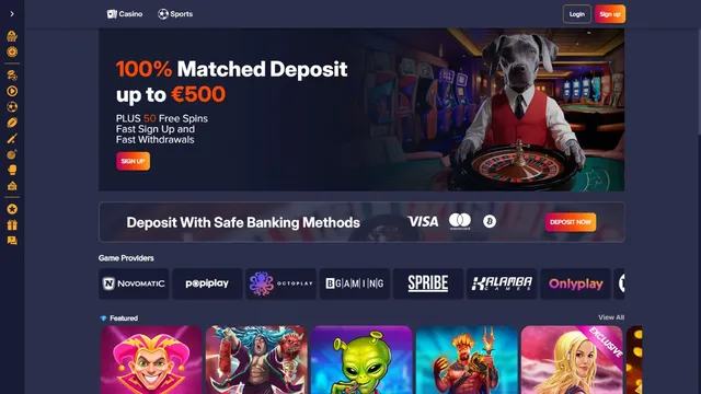 puppybet casino website screen