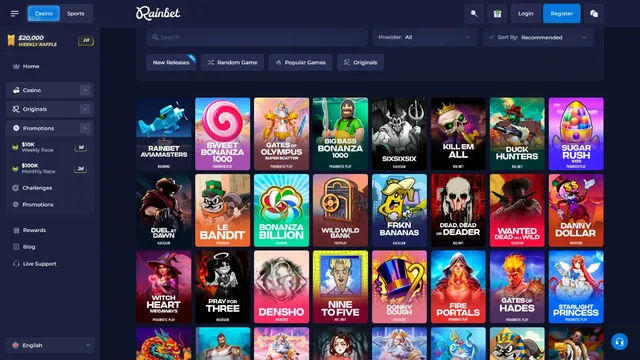 rainbet casino games