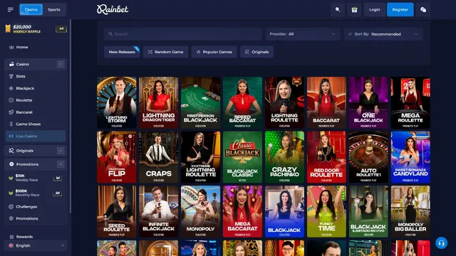 rainbet casino live games