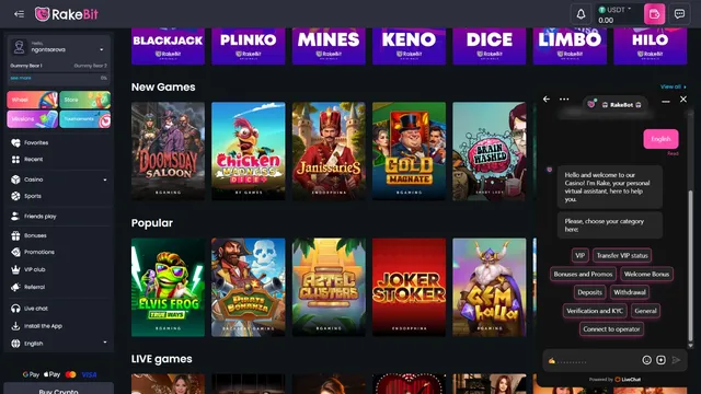 rakebit casino support