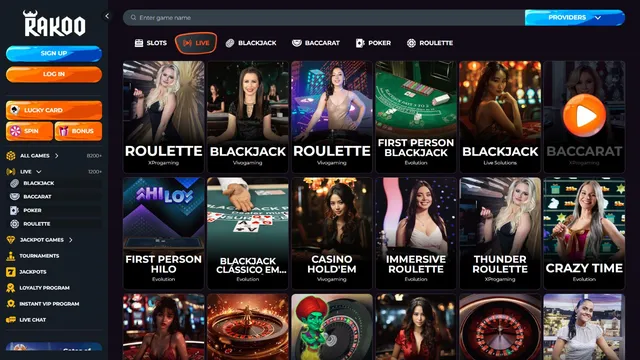 rakoo casino live games