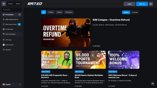 razed casino promotions