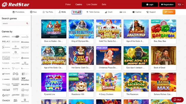 redstar casino games