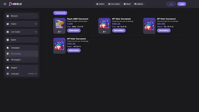 reels casino tournaments