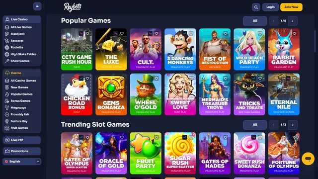 reybets casino games