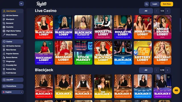 reybets casino live games