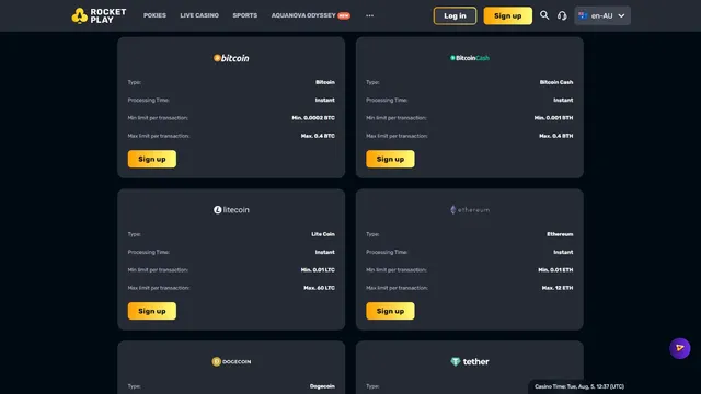 rocketplay casino deposit