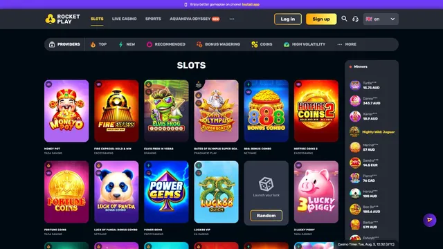 rocketplay casino games