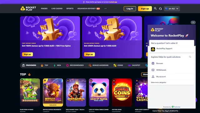 rocketplay casino support