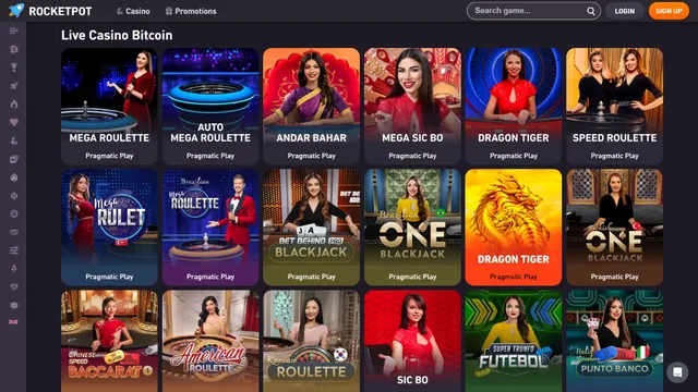 rocketpot casino live games