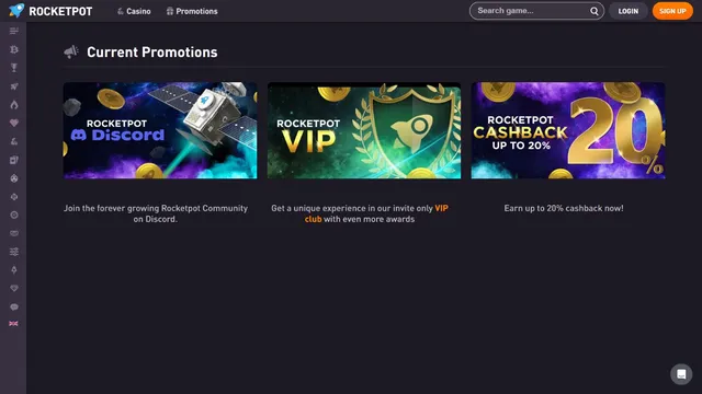 rocketpot casino promotions