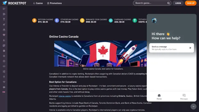 rocketpot casino support