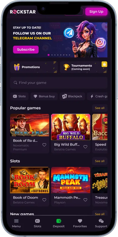 rockstar casino phone screen