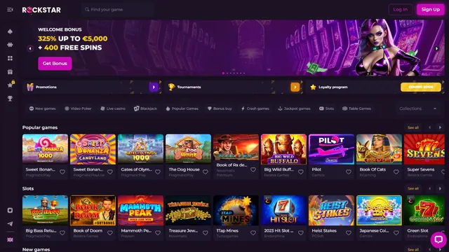 rockstar.casino website screen