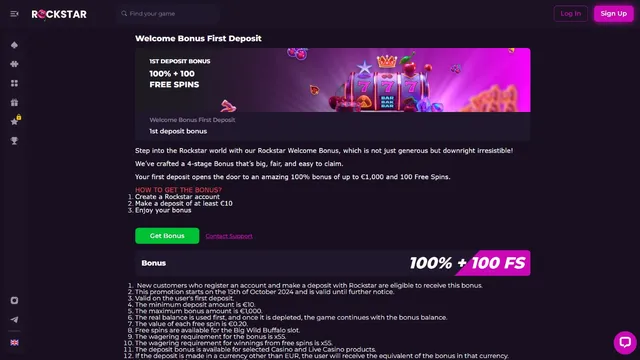 rockstar.casino welcome bonus