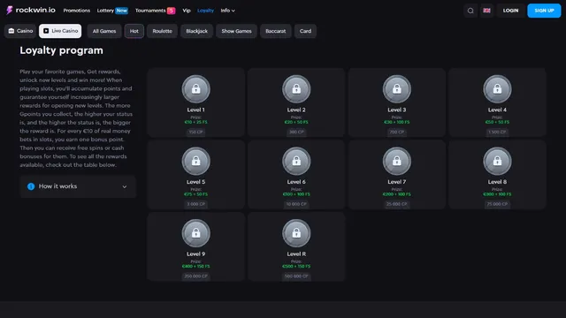 rockwin casino loyalty program