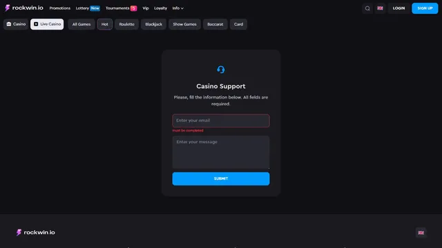 rockwin casino support