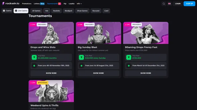 rockwin casino tournaments