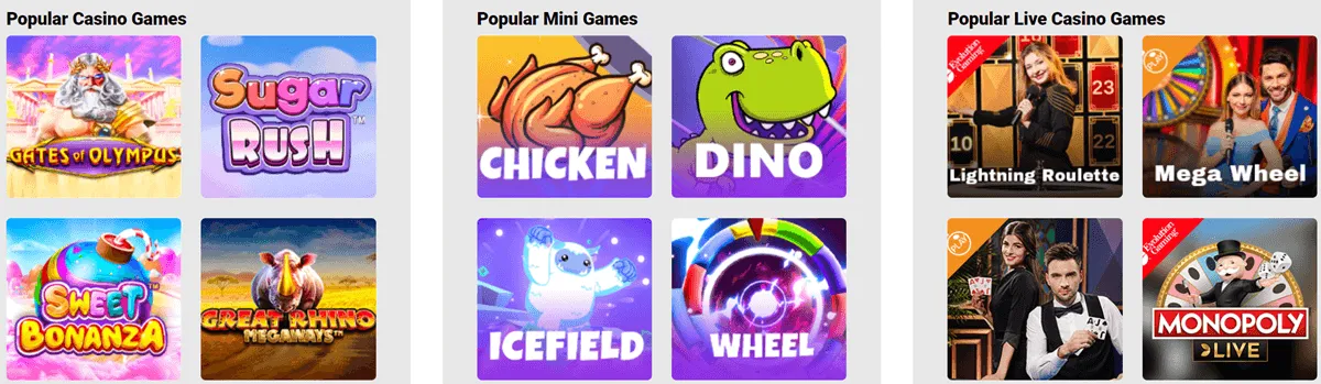 rolletto casino games