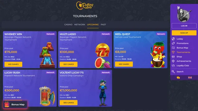 rollingslots casino tournaments