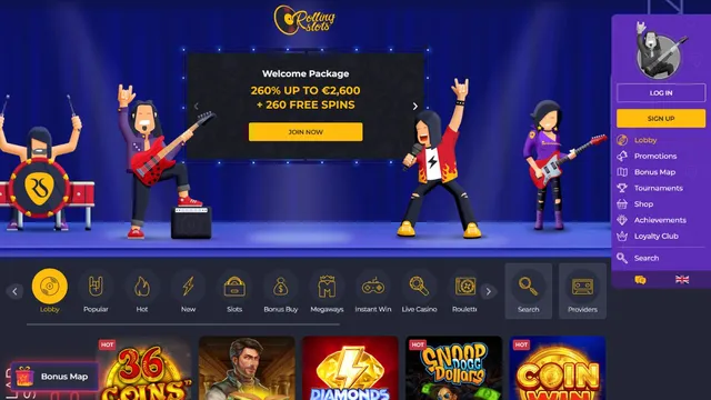 rollingslots casino website screen