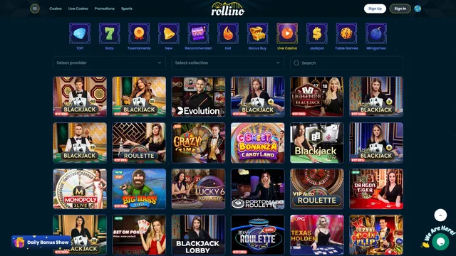 rollino casino live games