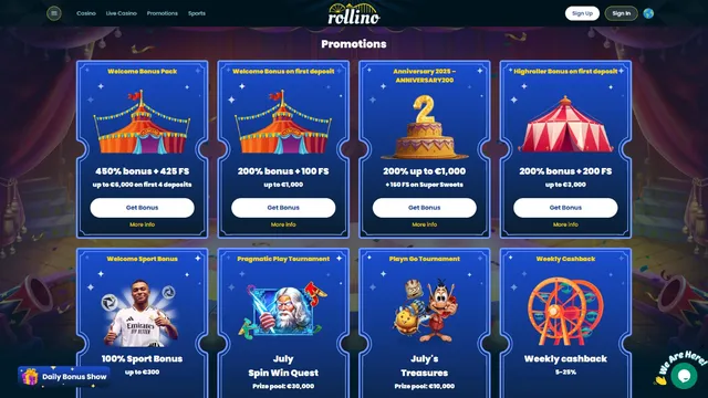 rollino casino promotions