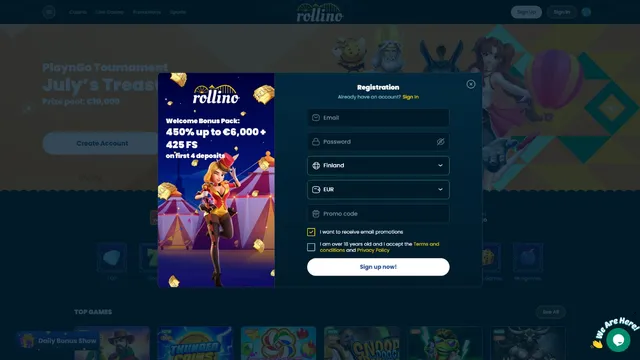 rollino casino registration