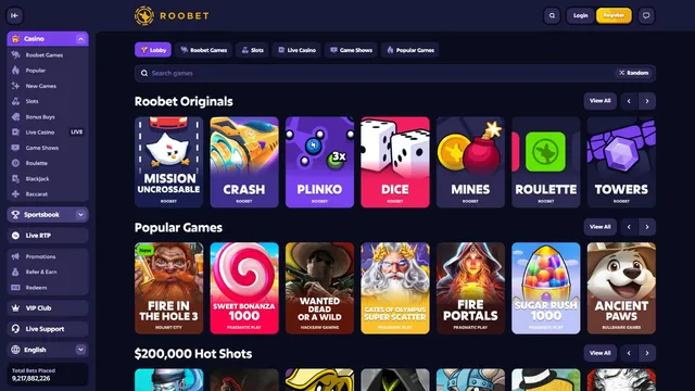 roobet casino games