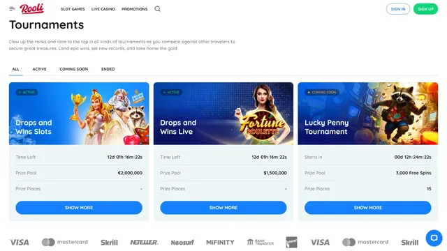 rooli casino tournaments